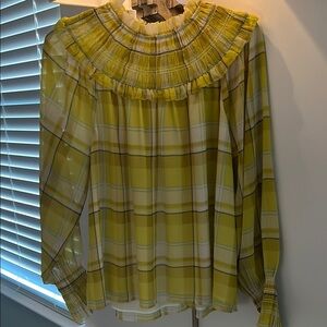 Yellow Plaid Women's Top